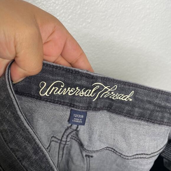 Universal Thread Womens Jeans Size 12 Gray Distressed High Rise Skinny Leg - Picture 3 of 16